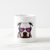 Pitbull Tragen Union Jack Sonnenbrille Kaffeetasse (Mittel)