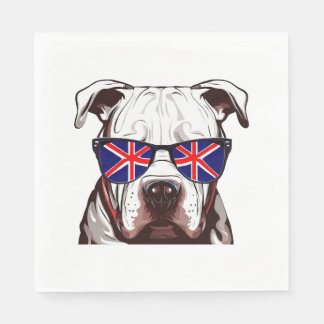 Pitbull Tragen Union Jack Sonnenbrille Serviette