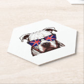 Pitbull Tragen Union Jack Sonnenbrille Untersetzer (angewinkelt)