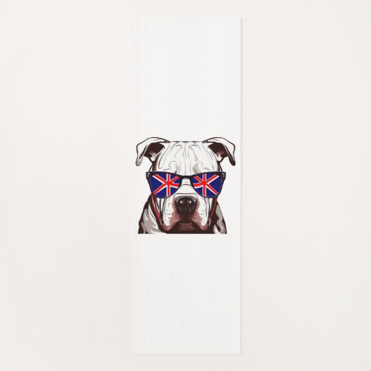 Pitbull Tragen Union Jack Sonnenbrille Yogamatte (Vorderseite)