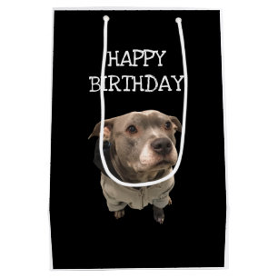 Pitbull tragende Hoodie-Geschenk-Tasche Mittlere Geschenktüte