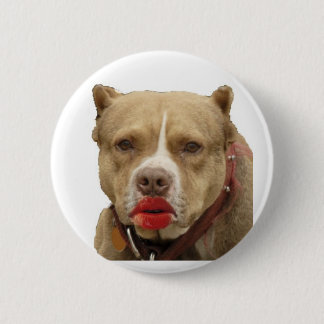 Pitbull tragender Lippenstift-Knopf Button