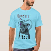 Pitbull trägt eine Sonnenbrille T-Shirt (Vorderseite)