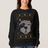 Pitbull Ugly Christmas Funny Dog Lover Eigentümer Sweatshirt (Vorderseite)