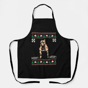 Pitbull Ugly Christmas Sweater Schürze