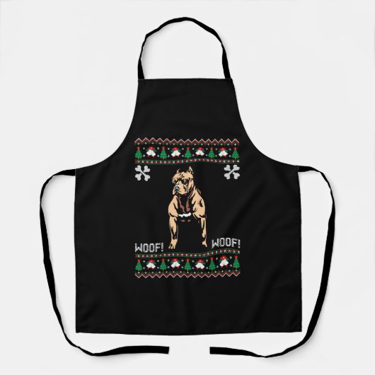 Pitbull Ugly Christmas Sweater Schürze (Vorderseite)