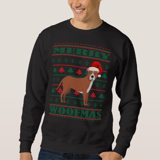 Pitbull Ugly Christmas Sweater Sweatshirt (Vorderseite)