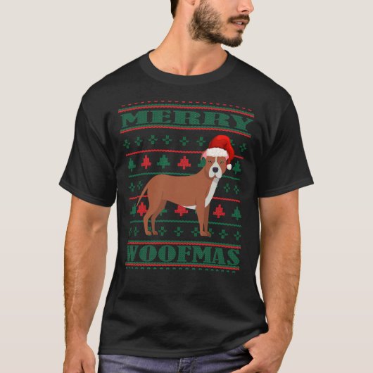 Pitbull Ugly Christmas Sweater T-Shirt (Vorderseite)