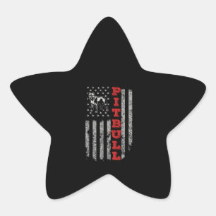 Pitbull USA Flag Stern-Aufkleber