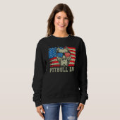 Pitbull Vater American Pit Bull Dog US Flag 4. J Sweatshirt (Vorne ganz)