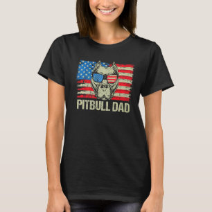 Pitbull Vater American Pit Bull Dog US Flag 4. J T-Shirt