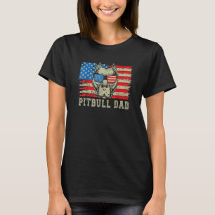 Pitbull Vater American Pit Bull Dog US Flag 4. J T-Shirt