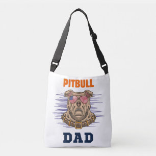 Pitbull-Vater-Hund Vintage USA Amerikanische Flagg Tragetaschen Mit Langen Trägern