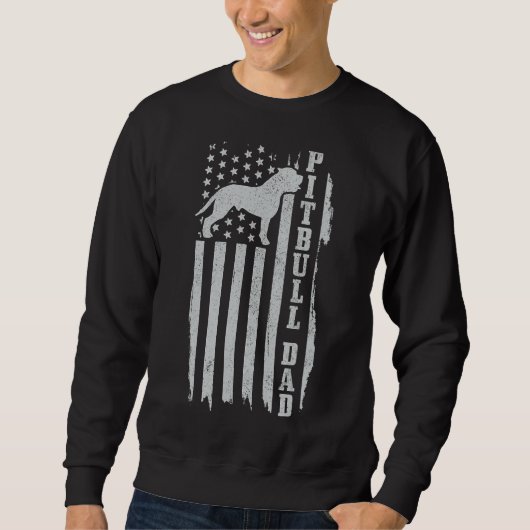 Pitbull Vater Mens Proud American Pit Bull Dog Fun Sweatshirt (Vorderseite)