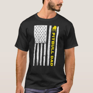 Pitbull Vater Vintag Patriotic mit amerikanischer  T-Shirt