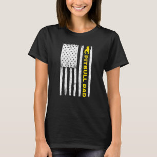 Pitbull Vater Vintag Patriotic mit amerikanischer T-Shirt