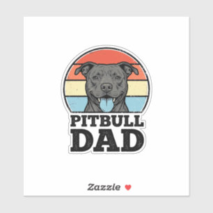 Pitbull-Vater Vintage-Hundefreund-Shirt-Design (2) Aufkleber