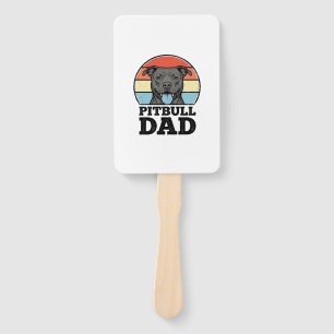 Pitbull-Vater Vintage-Hundefreund-Shirt-Design (2) Fächer