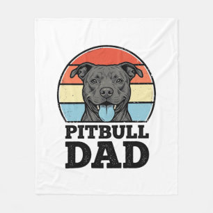 Pitbull-Vater Vintage-Hundefreund-Shirt-Design (2) Fleecedecke