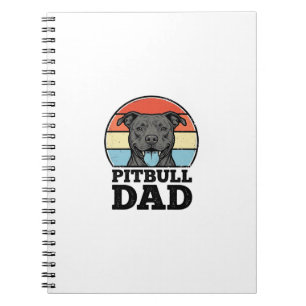 Pitbull-Vater Vintage-Hundefreund-Shirt-Design (2) Notizblock