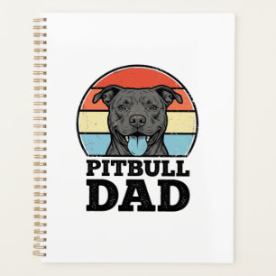 Pitbull-Vater Vintage-Hundefreund-Shirt-Design (2) Planer