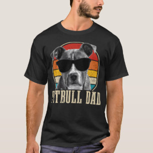 Pitbull-Vater Vintage-Sonnenbrille Lustiger Hund T-Shirt