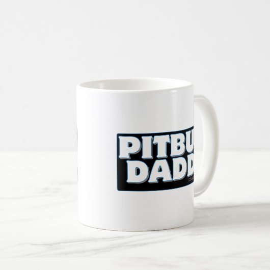 PITBULL VATI Schwarz-Hintergrund Kaffeetasse (VorderseiteRechts)