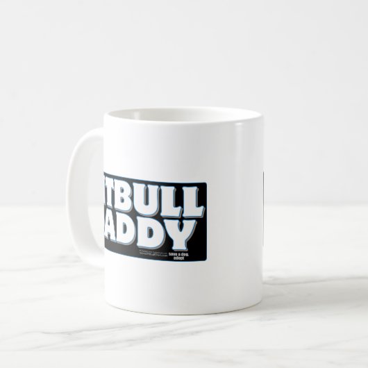 PITBULL VATI Schwarz-Hintergrund Kaffeetasse (Vorderseite Links)