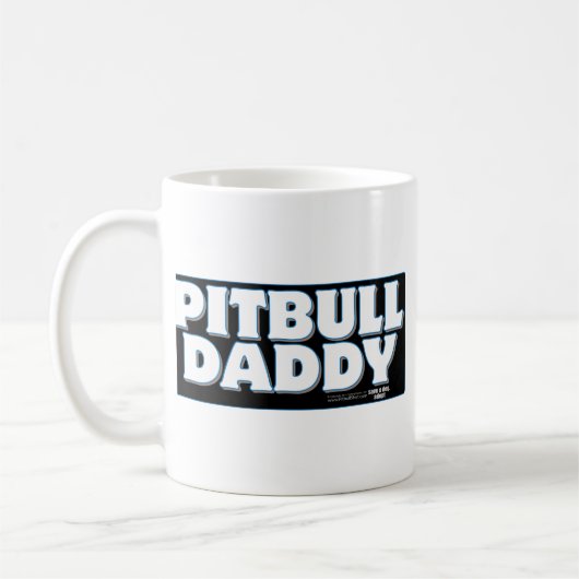 PITBULL VATI Schwarz-Hintergrund Kaffeetasse (Links)