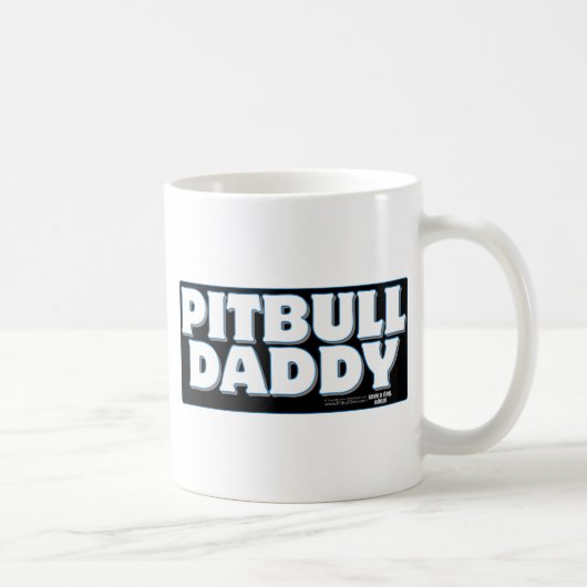 PITBULL VATI Schwarz-Hintergrund Kaffeetasse (Rechts)