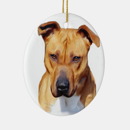 Pitbull Verzierung Keramikornament (Rechts)