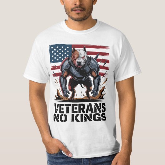 Pitbull Veterans No Kings Proud Dog Lover Gift T-Shirt (Vorderseite)