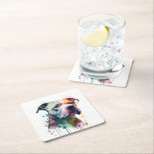 Pitbull vibrante: un toque de vida Rechteckiger Pappuntersetzer (Vor Ort)