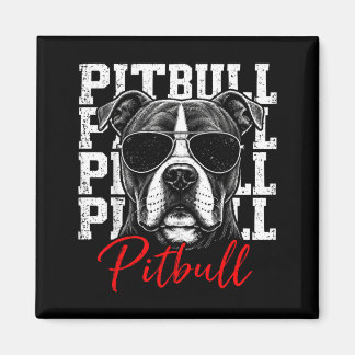 Pitbull Vintage Retro Sonnenbrille Portrait Pittie Magnet
