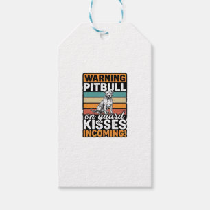 Pitbull-Warnung Küsse Eingehend Vintage-Hundedesig Geschenkanhänger