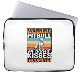 Pitbull-Warnung Küsse Eingehend Vintage-Hundedesig Laptopschutzhülle