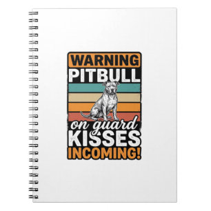 Pitbull-Warnung Küsse Eingehend Vintage-Hundedesig Notizblock