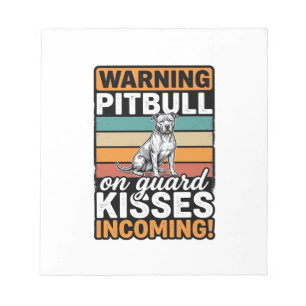 Pitbull-Warnung Küsse Eingehend Vintage-Hundedesig Notizblock