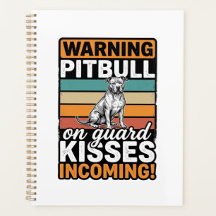 Pitbull-Warnung Küsse Eingehend Vintage-Hundedesig Planer