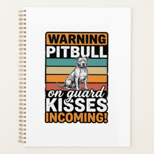 Pitbull-Warnung Küsse Eingehend Vintage-Hundedesig Planer