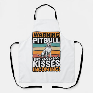 Pitbull-Warnung Küsse Eingehend Vintage-Hundedesig Schürze
