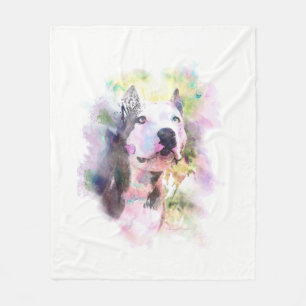 Pitbull Wasser-Farbe Fleecedecke