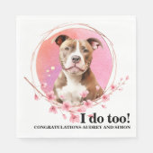 Pitbull Wedding Napkins mit Foto von Hunden Serviette (Vorderseite)