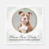 Pitbull Wedding Napkins mit Foto von Hunden Serviette (Vorderseite)