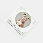 Pitbull Wedding Napkins mit Foto von Hunden Serviette (Ecke)