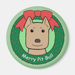 Pitbull Weihnachten Magnet