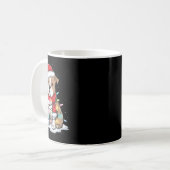 Pitbull Weihnachtsbaum Niedliche Weihnachtsmannmüt Kaffeetasse (Vorderseite Links)