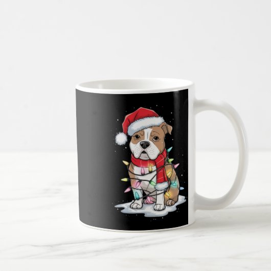 Pitbull Weihnachtsbaum Niedliche Weihnachtsmannmüt Kaffeetasse (Rechts)