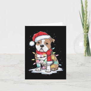 Pitbull Weihnachtsbaum Niedliche Weihnachtsmannmüt Karte