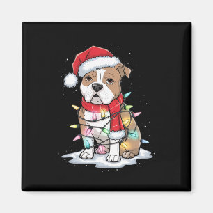 Pitbull Weihnachtsbaum Niedliche Weihnachtsmannmüt Magnet
